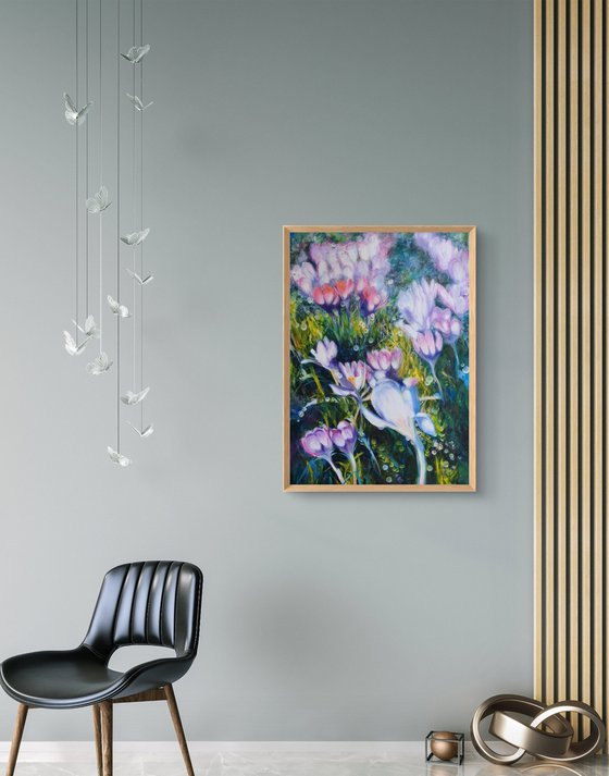 Crocus field Floral Abstract