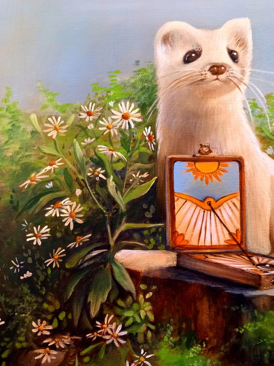 "The sundial " - original acrylic on canvas 50 x 40 cm / 20 x 16 inches