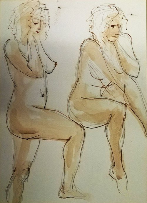 Two Nudes by Bernadette Koranteng