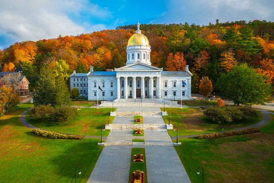 Vermont State House Fall Foliage