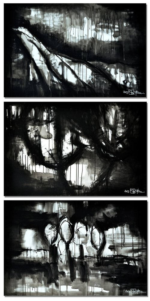INTO THE WARMING NIGHT (triptych) by CHRISTIAN BAHR