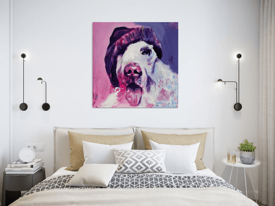 Golden Golfo Portrait Acrylic on Canvas 80x80cm