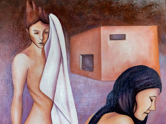 Oil painting Baigneuses