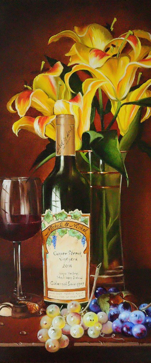 Golden Lilies and Wine by Natalia Shaykina