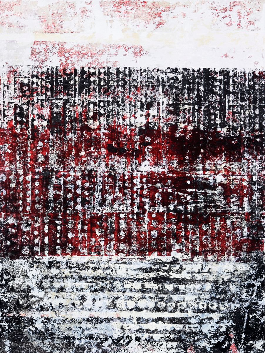 Abstract Acrylic Painting By Petr Strnad, 12 X 16", Space Ceremony Iii., Original Artwork