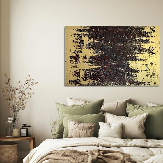 Greengold on grey 110x70x2 cm