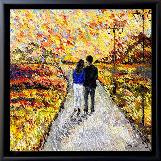 Autumn walk impasto