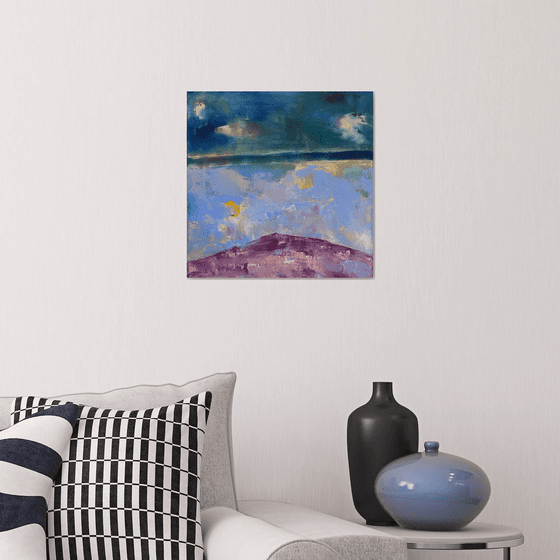 «lake I» — contemporary oil painting with optimistic and positive energy on stretched canvas
