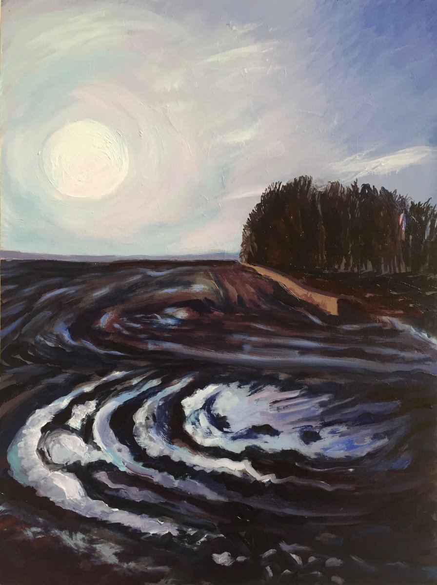 Expressive Landscape Oil Painting By Stephen Howard Harrison, 13 X 18", 