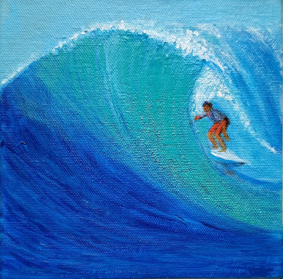 Set of three Surfing the Blue summer waves