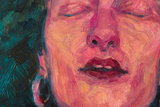 pop pink portrait of a woman