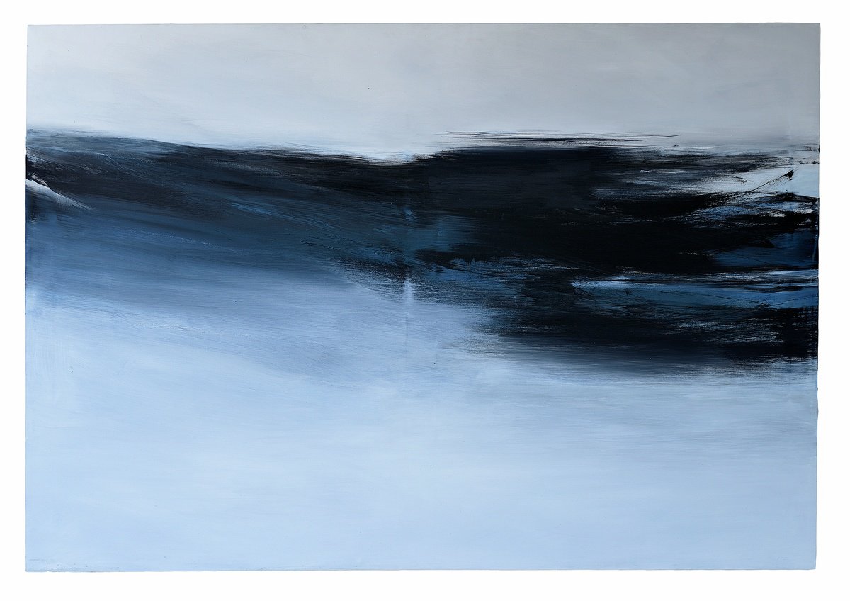 Expressive Abstract Acrylic Painting By Monica Sarandrea, 57 X 37", Back To The Source, Original Artwork