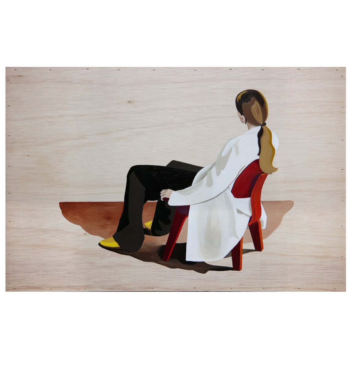 Expressive Portrait Acrylic Painting By Young Park, 32 X 21", So Near, So Far, Original Artwork