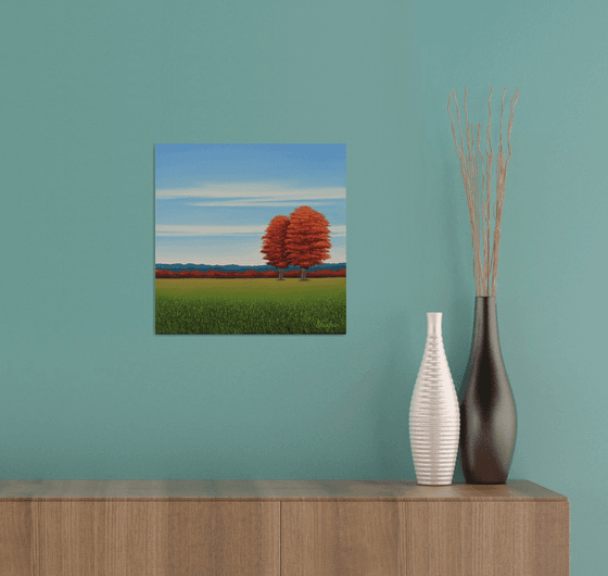 Two Red Trees - Blue Sky