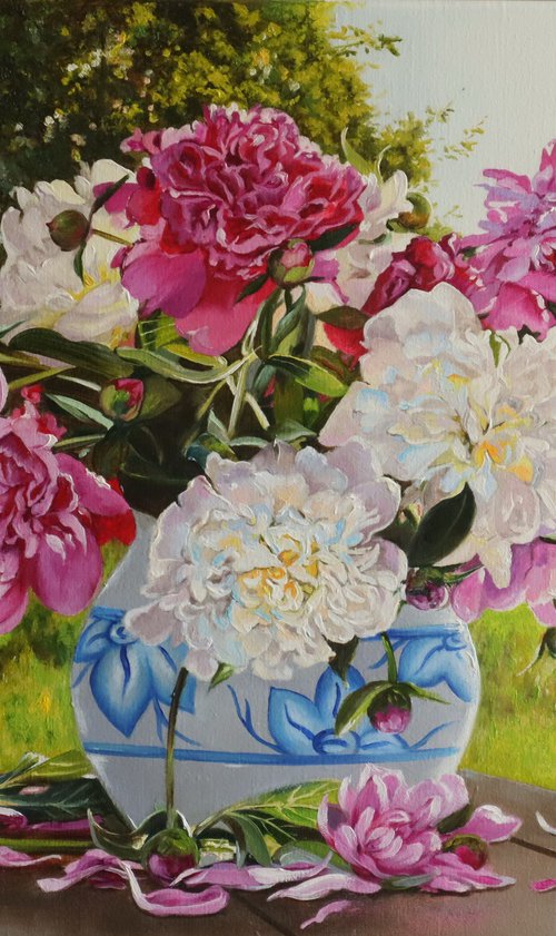 Peonies in the Countryside by Natalia Shaykina