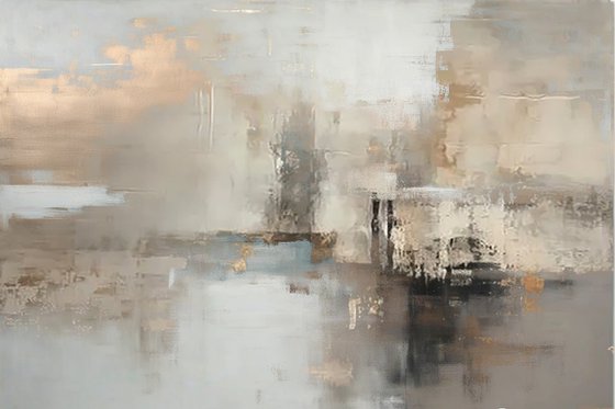 Gold Mist Abstract Landscape