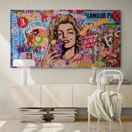 Miss Marvelous 190cm x 100cm Marilyn Monroe Textured Urban Pop Art