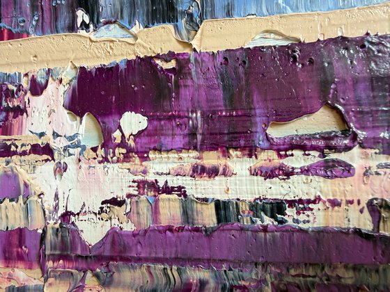 Purple forest in the fog