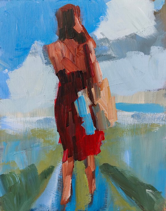 Woman in red
