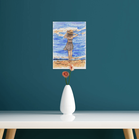 Girl looking at the sea