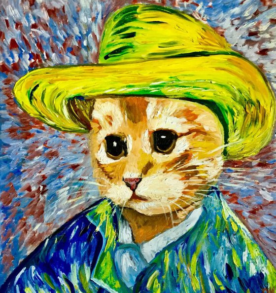 Pensive Cat  La Van Gogh