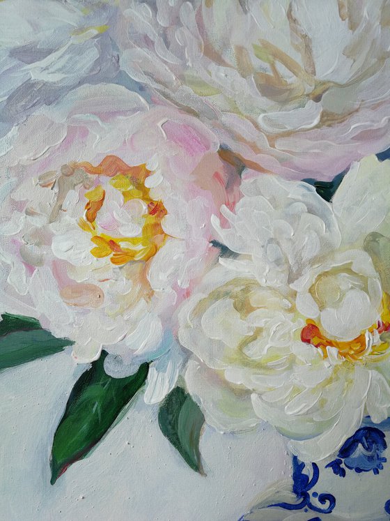 Peonies in Chinese vase