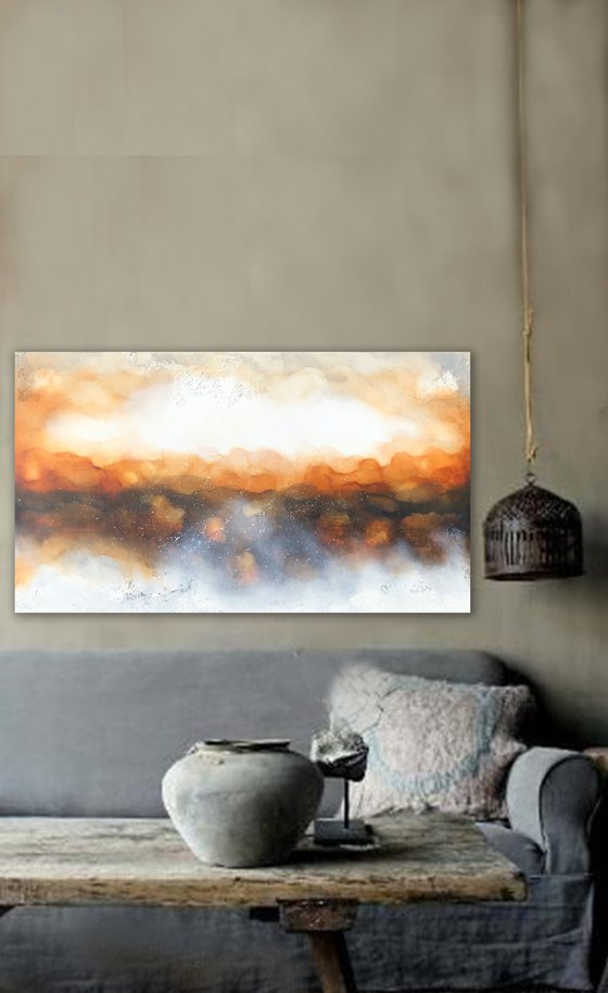 abstract sunset colors-custom order Jonathan  (125 x 70 cm) Dee Brown