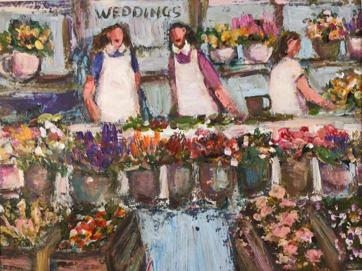 GIRLS IN THE FLOWER SHOP by Roma Mountjoy