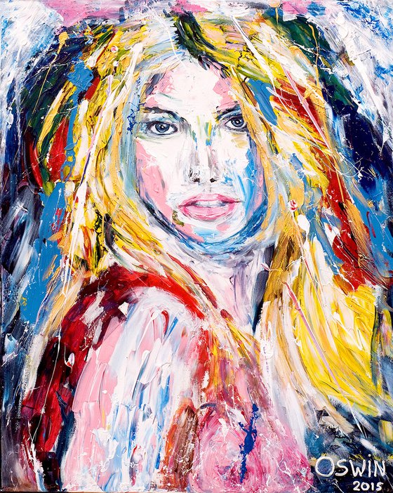Female portrait ONLY FOR YOU 100 x 80 cm.| 39.37"x 31.5" nude by Oswin Gesselli