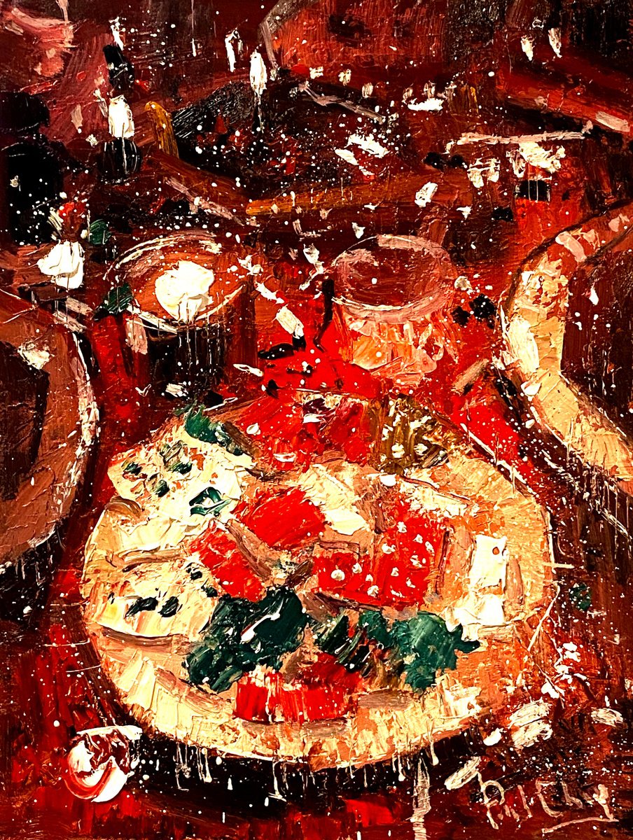 Impressionistic Abstract Oil Painting By Paul Cheng, 12 X 16", Seasonal Colors Impression, Original Artwork