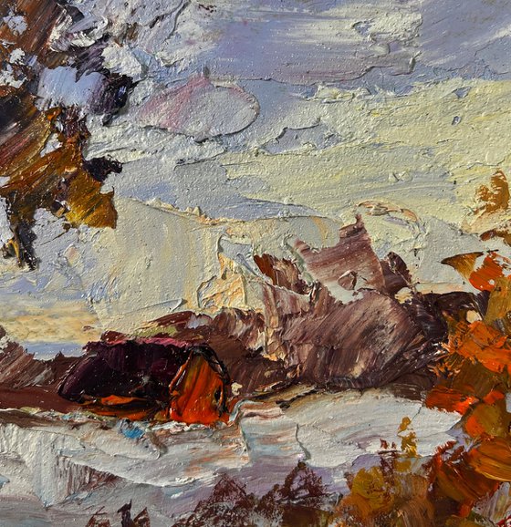 Snowy Road in the Forest