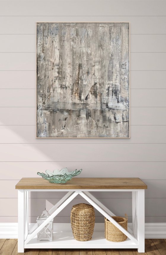 Grey abstract painting