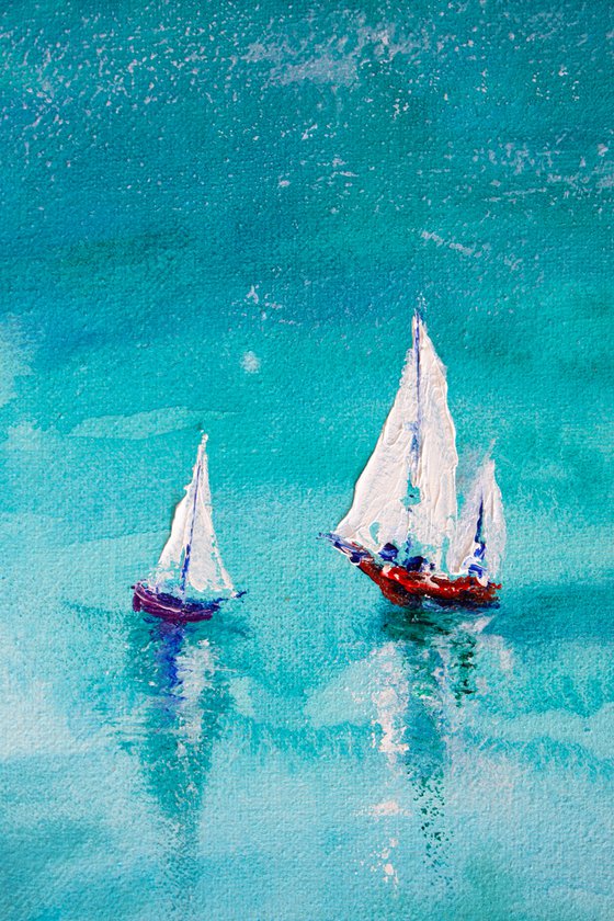 Yachts in the sea