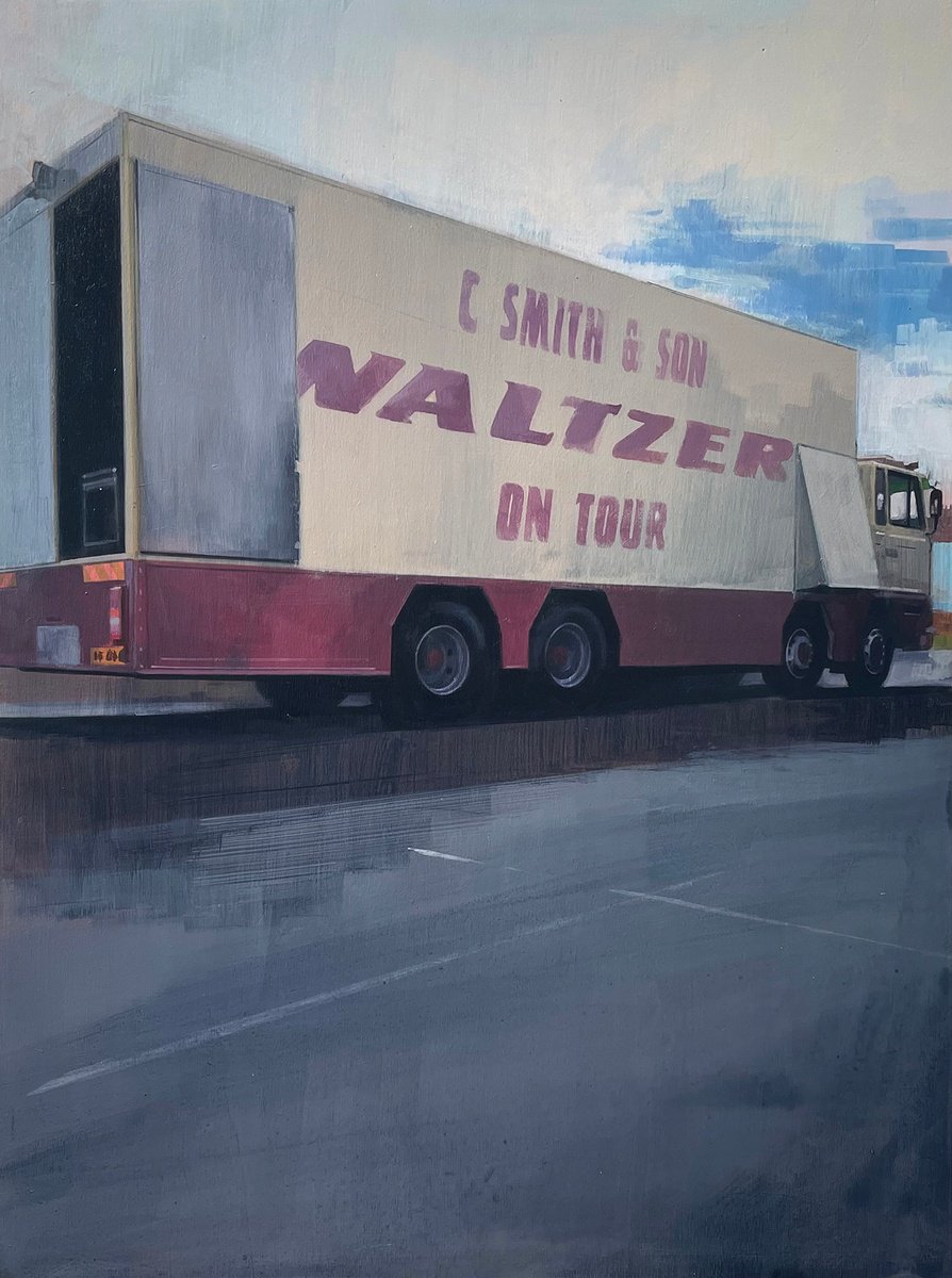 Impressionistic Transport Acrylic Painting By Andrew Morris, 18 X 24, On Tour, Original Artwork