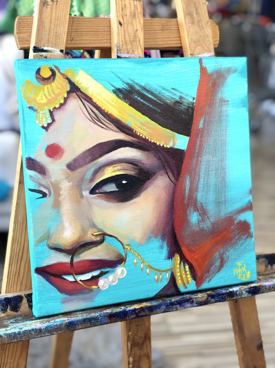 Indian beauty in turquoise