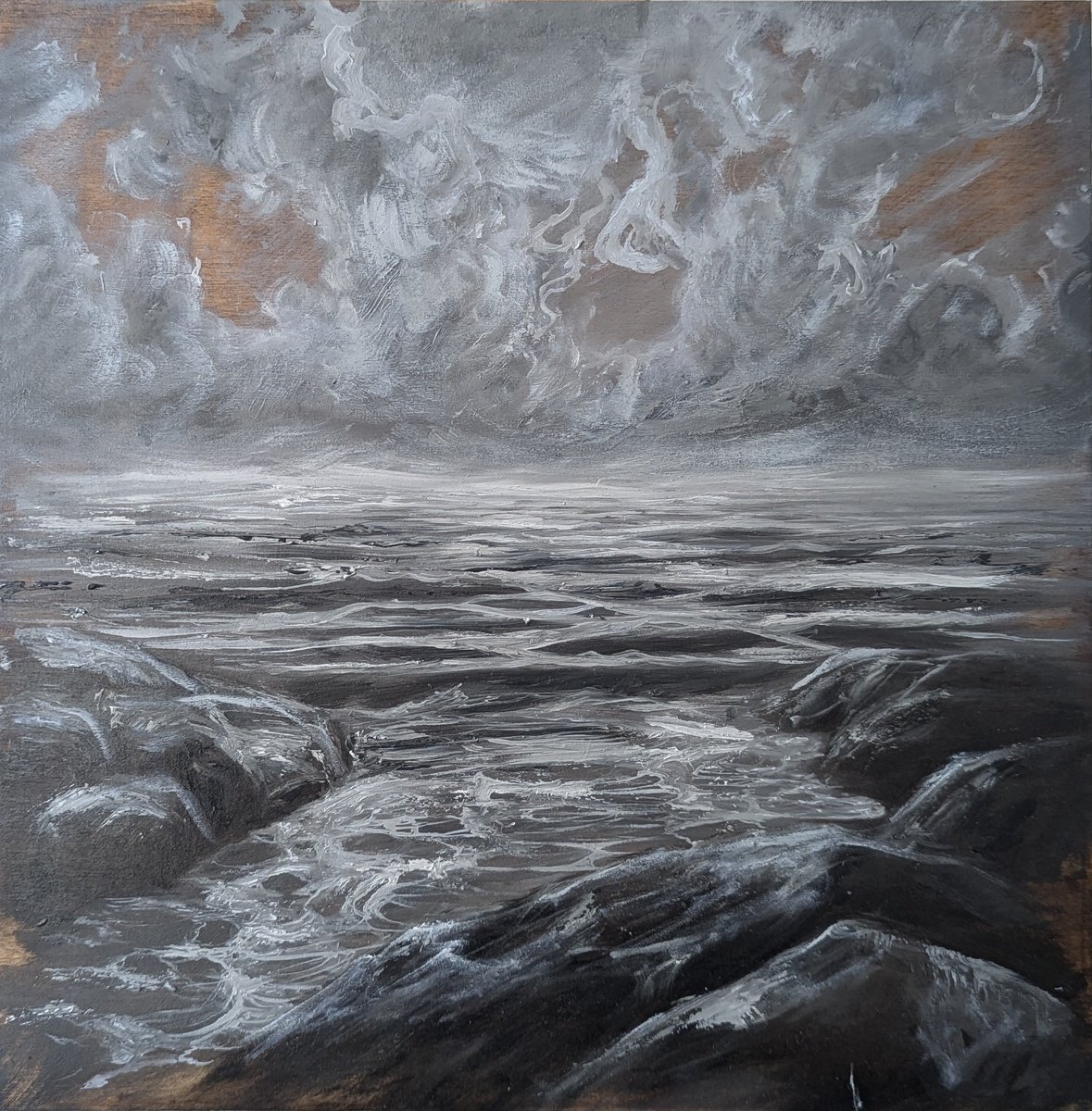 Photorealistic Landscape Oil Painting By Sophie Adair, 12 X 12", Pearl, Original Artwork