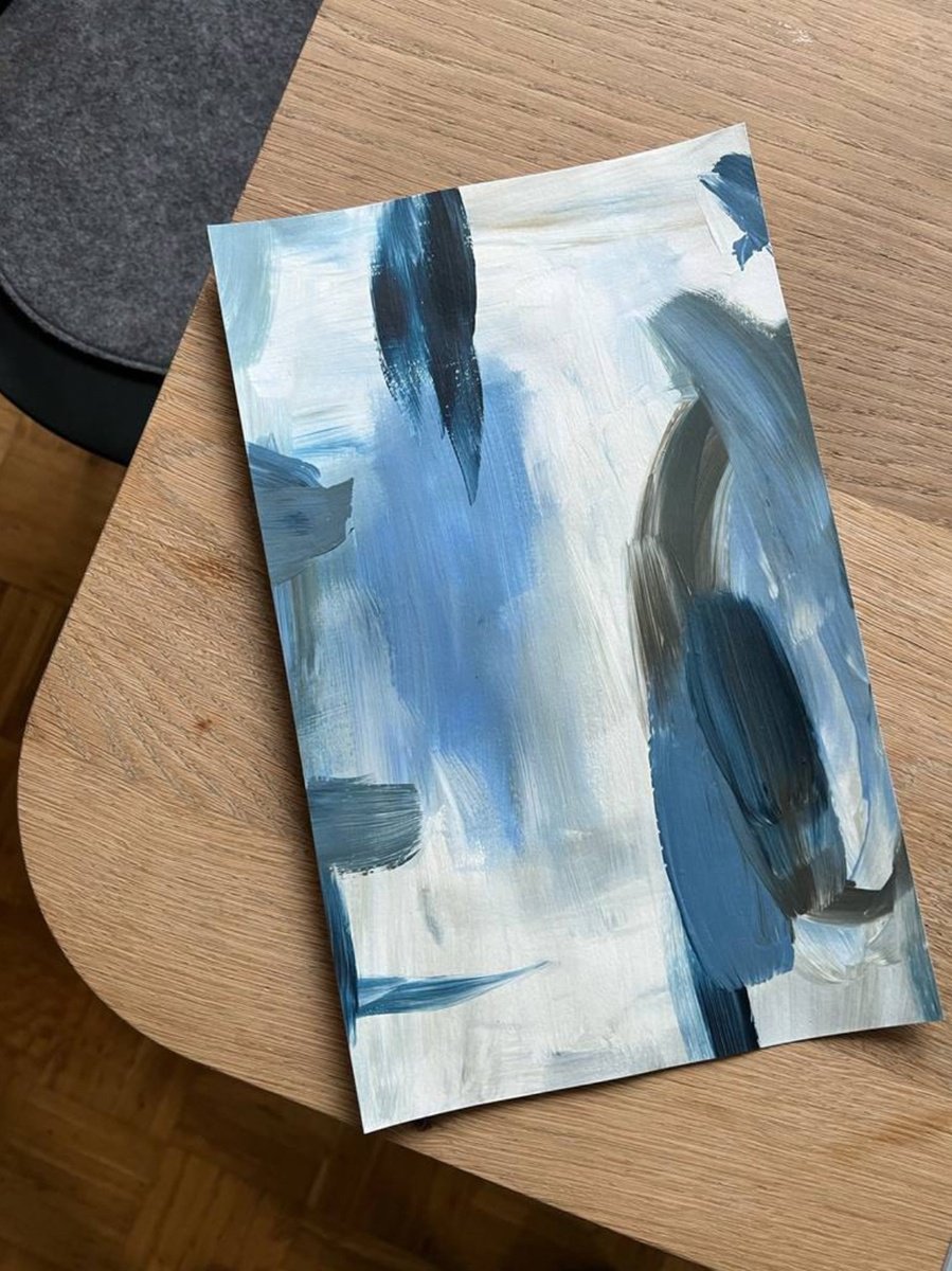 Abstract Acrylic Painting By Mareike Bohmer, 8 X 12", Abstract Brush Strokes 143, Original Artwork