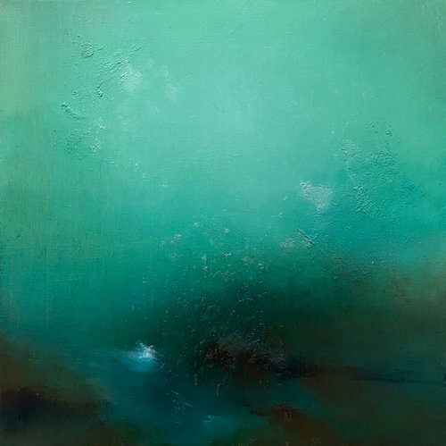 "Green river" 40x40 cm by Elena Troyanskaya by Elena Troyanskaya