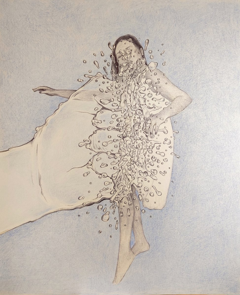 Portrait Ink Drawing By Andromachi Giannopoulou, 13 X 17, Thirsty, Original Artwork