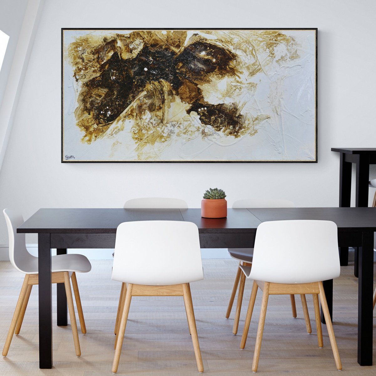 Abstract Acrylic Painting By Franko, 75 X 39, Mystery, Original Artwork