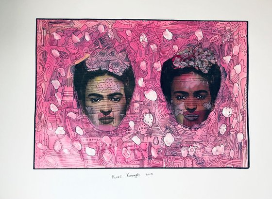 Two portraits of Frida Kahlo