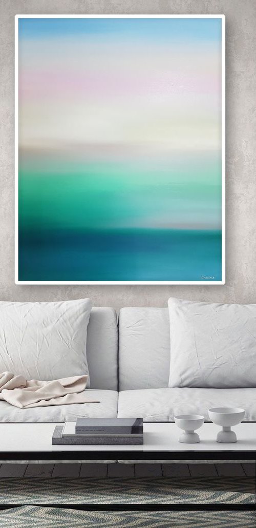 Seascape painting Tender sea / Original artwork by Larissa Uvarova