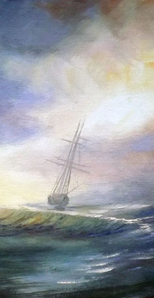 Boat in the Storm by Evald