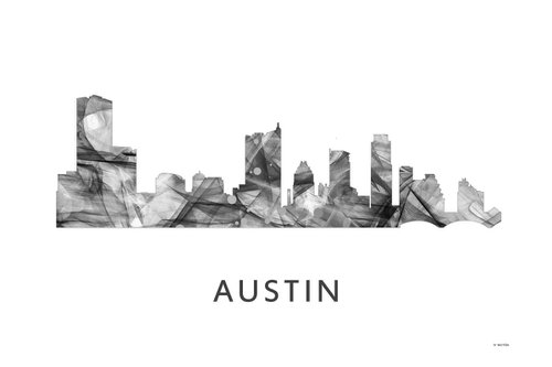 Austin Skyline WB BW by Marlene Watson