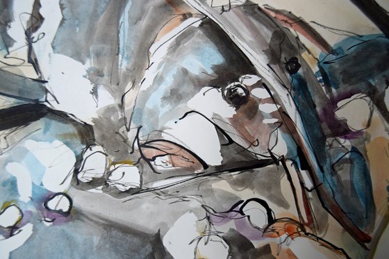 PIL 42 x 59cm, ink and watercolour on paper