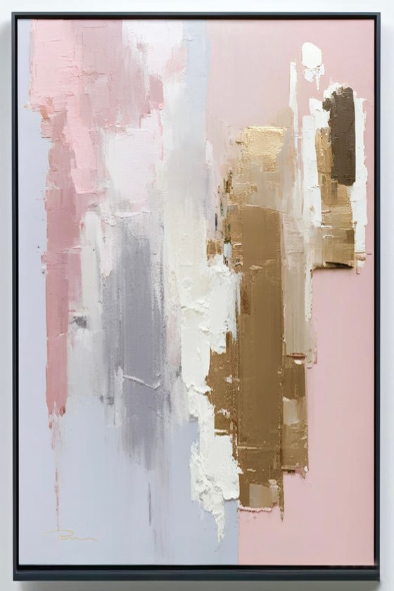 Pink and Gold Abstract Set of 3