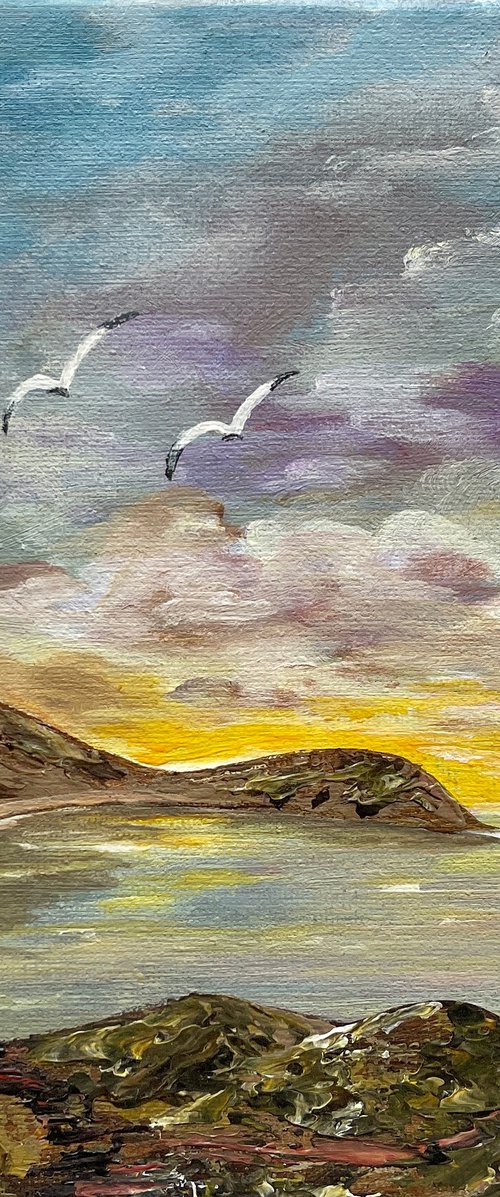 Lulworth Cove under a Stormy Sky by Marja Brown