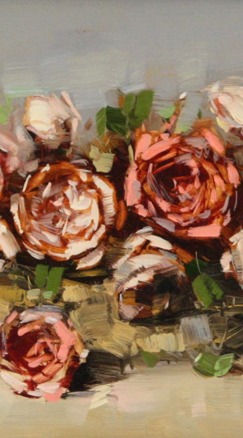 Roses Original oil Painting Framed by Vahe Yeremyan