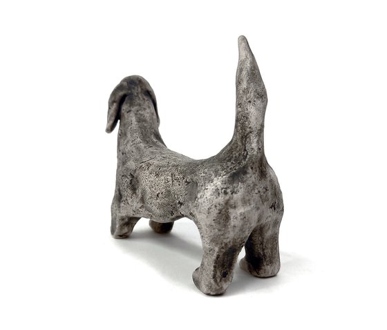 Dachshund. Ceramic sculpture