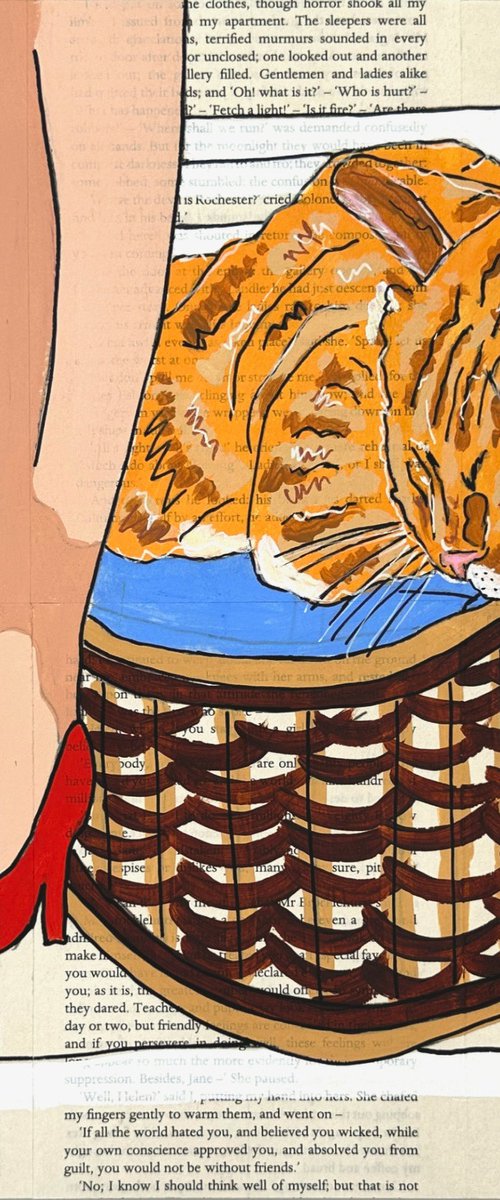 Cat Capers Laundry 3 30cm x 30cm by DEBORAH LANG